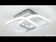 Żyrandol LED VERTEX Matrix, nakładające się diamenty, metalowe ramki, 24W, 2 diamenty, światło zimne/ciepłe/neutralne 3000K/4000K/6000K, biały