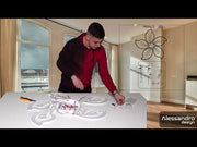 Żyrandol LED z pilotem GLORIOSA 95W, 5 płatków, światło zimne/ciepłe/neutralne, możliwość przyciemniania, biały