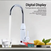 Natychmiastowy kran elektryczny do ciepłej wody, wyświetlacz LCD, biały, baterie kuchenne LZ-501X domyślny tytuł Alessandro Design