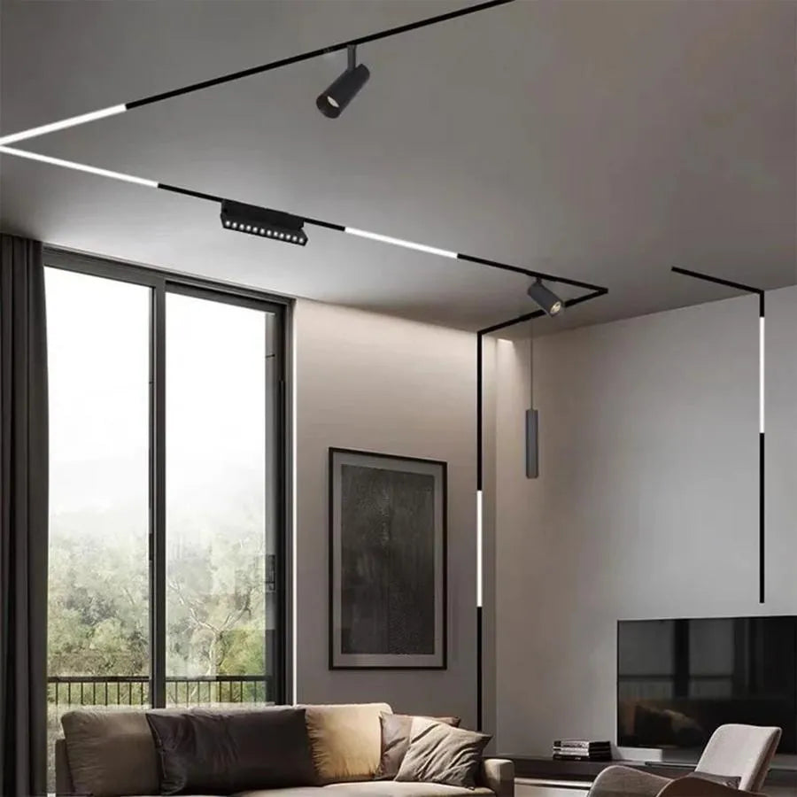 Wpuszczana szyna do projektorów magnetycznych, 2m, czarna Produkty LED Domyślny tytuł Alessandro Design