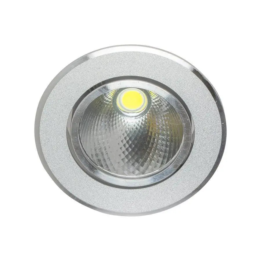 Wbudowane oświetlenie punktowe LED, 5W, metalowe, srebrne Oprawy oświetleniowe Domyślny tytuł Alessandro Design