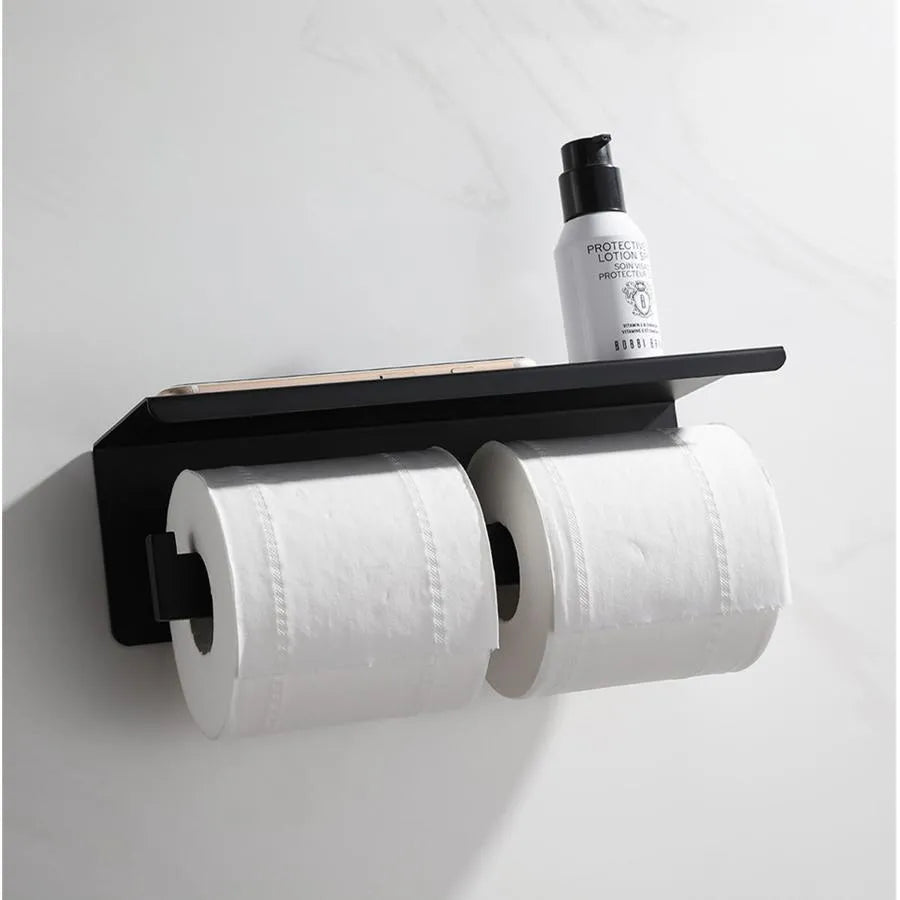 Podwójny uchwyt na papier toaletowy z uchwytem na telefon/czarne perfumy GJ603 Uchwyt na papier toaletowy Domyślny tytuł Alessandro Design