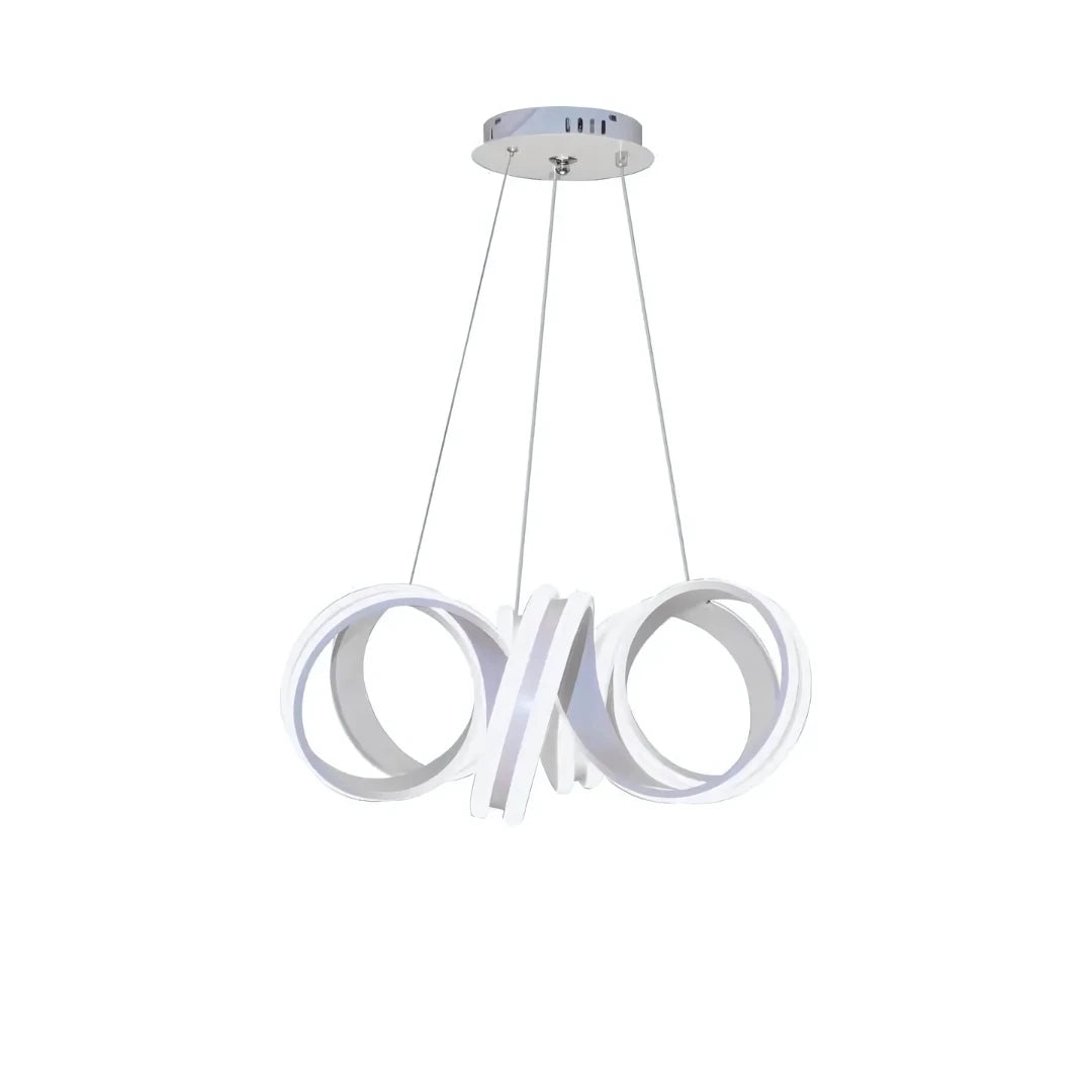 Zawieszany żyrandol LED z pilotem INFINITY TWIST 180W, falisty, światło zimne/ciepłe/neutralne, możliwość przyciemniania, biały, regulacja wysokości Nowoczesne żyrandole Tytuł domyślny Alessandro Design