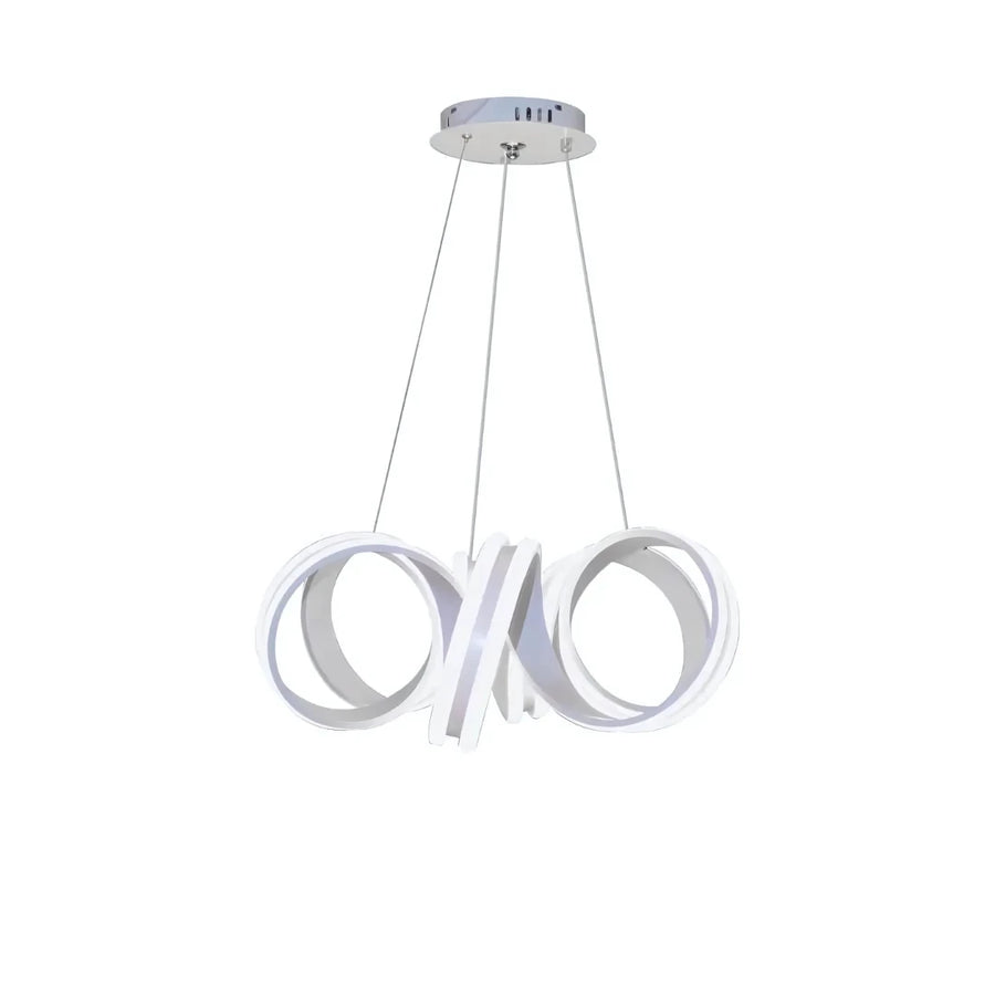 Zawieszany żyrandol LED z pilotem INFINITY TWIST 180W, falisty, światło zimne/ciepłe/neutralne, możliwość przyciemniania, biały, regulacja wysokości Nowoczesne żyrandole Tytuł domyślny Alessandro Design