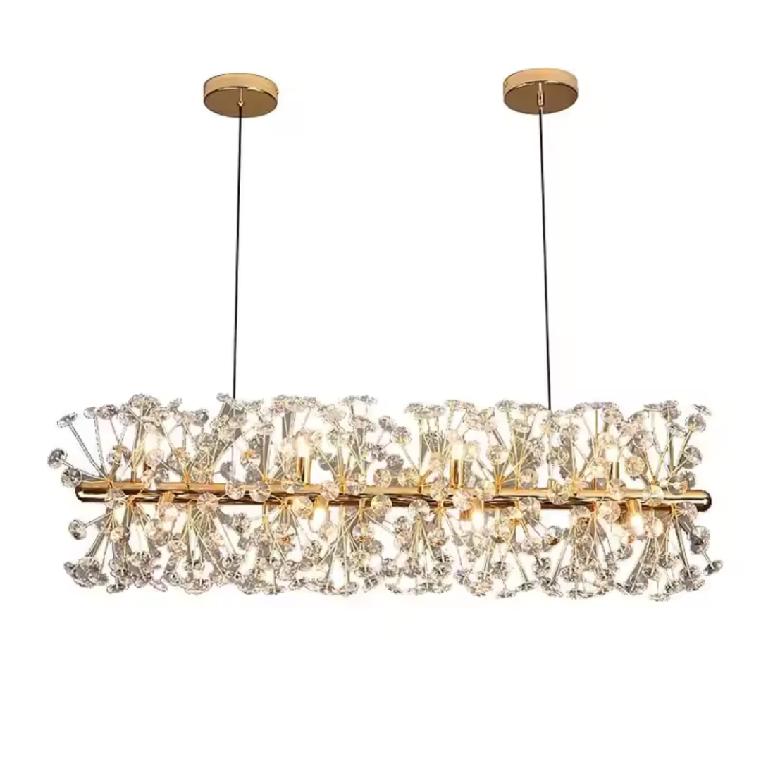 Żyrandol Kryształowy MINUET 9x G9, Długość 70cm, Błyszczące Złoto, Regulowana Wysokość Żyrandole Kryształowe Domyślny Tytuł Alessandro Design