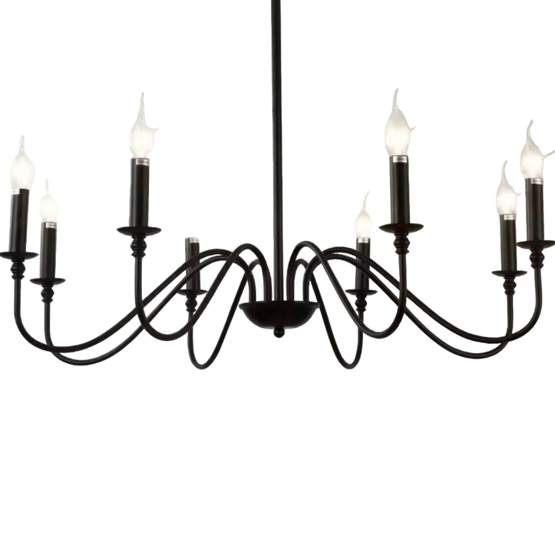Żyrandol metalowy AVANT, 92cm, wahadłowy, okrągły, 8xE14, czarne żyrandole przemysłowe Domyślny tytuł Alessandro Design