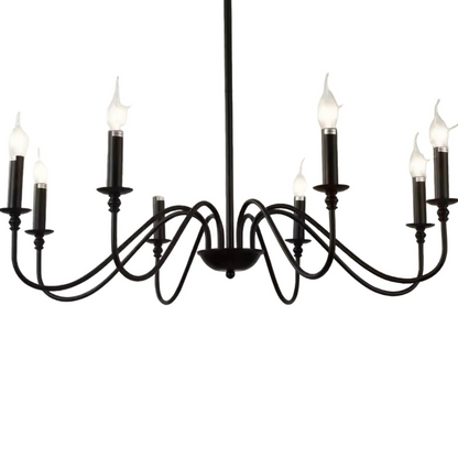 Żyrandol metalowy AVANT, 92cm, wahadłowy, okrągły, 8xE14, czarne żyrandole przemysłowe Domyślny tytuł Alessandro Design