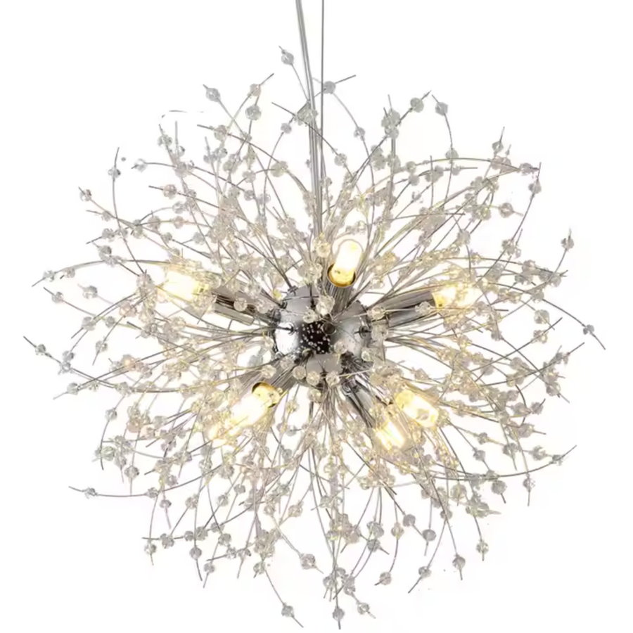 Kryształowy żyrandol Schönbrunn, 6x G9, średnica 40 cm, błyszczący chrom, regulowana wysokość Nowoczesne żyrandole Domyślny tytuł Alessandro Design